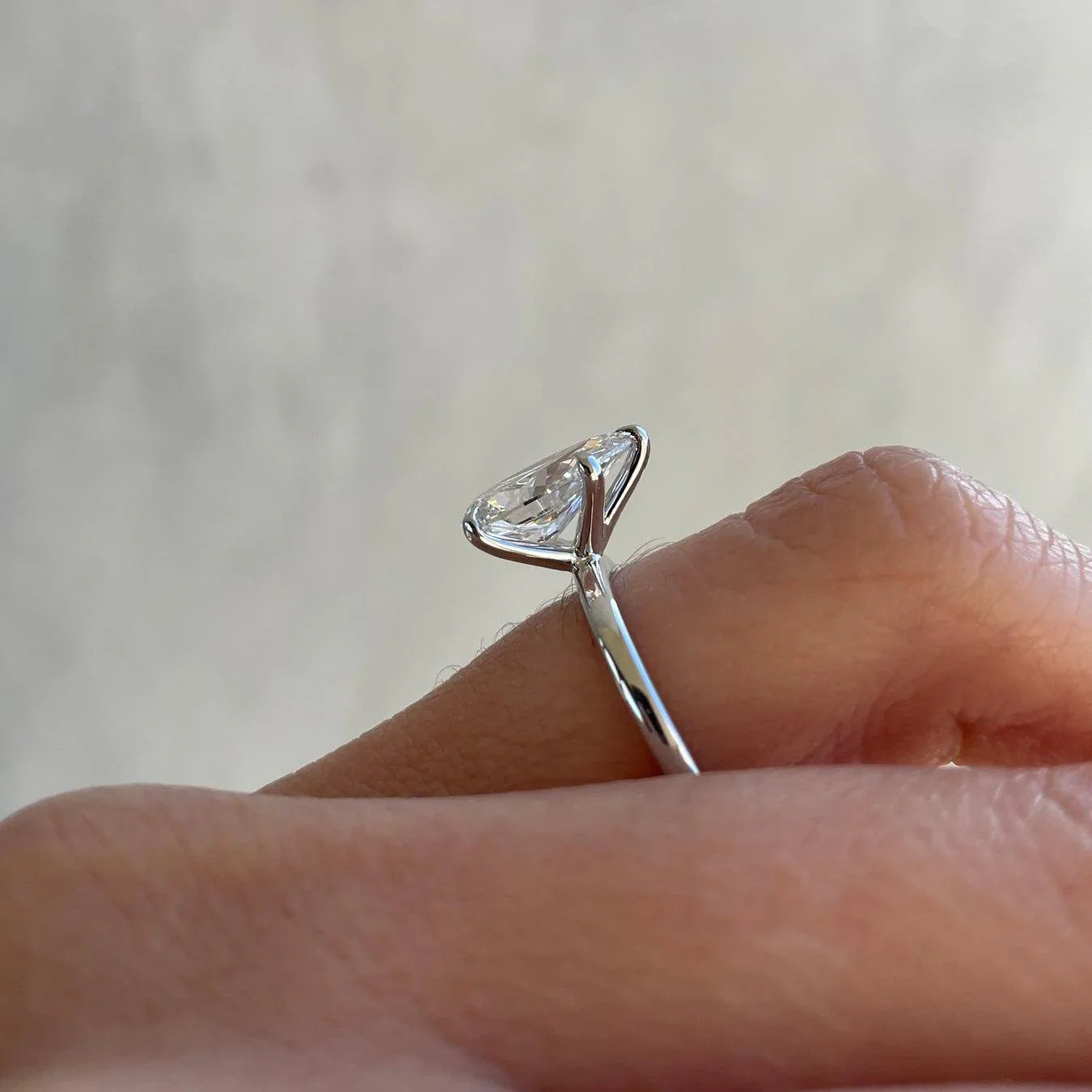 2.50ct Pear Lab Grown Diamond IGI Certified Engagement Ring, Classic Solitaire Setting, Pear Shape Diamond, Bridal Wedding Ring Jewelry Gift