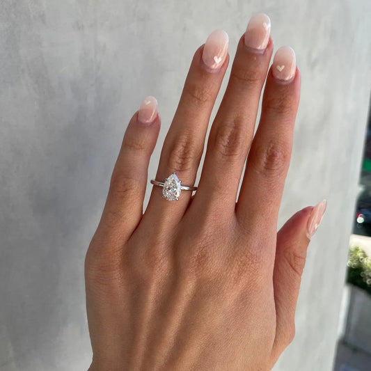 2.50ct Pear Lab Grown Diamond Engagement Ring, IGI Certified, Classic Solitaire Setting, Pear Cut Diamond Bridal Wedding Ring, Fine Jewelry Gift — Elegant Design Ring (144 chars)