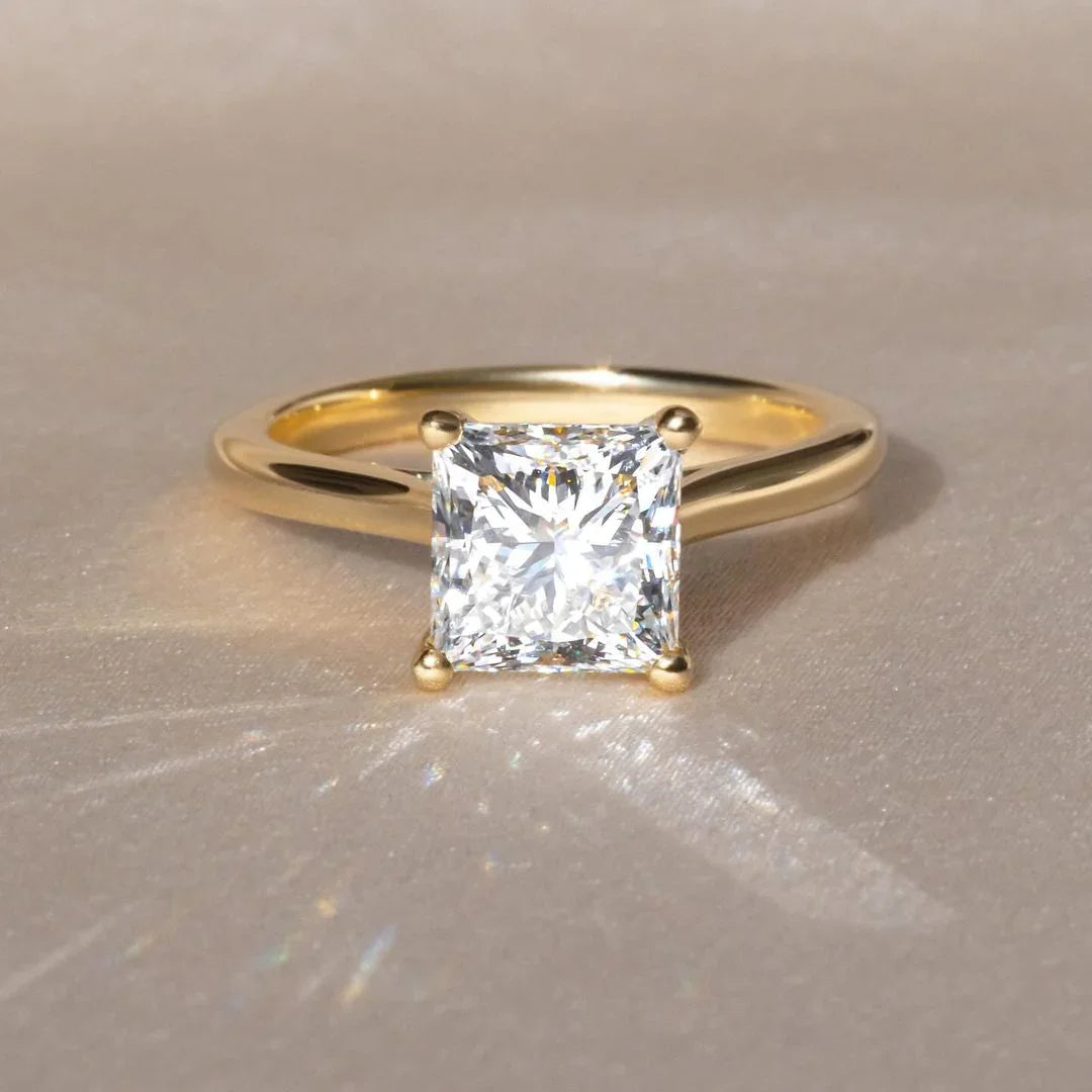 2.50ct Princess Lab Grown Diamond Engagement Ring IGI Certified Solitaire Setting, Princess Cut Bridal Wedding Ring, Elegant Fine Jewelry Gift