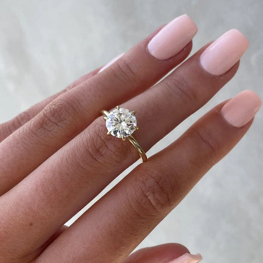 2.50ct Round Lab Grown Diamond Engagement Ring IGI Certified Classic Solitaire Setting, Round Cut Bridal Wedding Ring, Fine Jewelry Gift for Her
