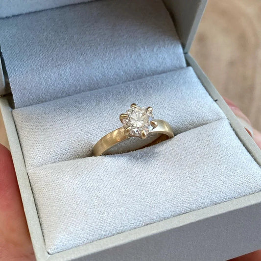 Elegant 2.50ct Round Lab-Grown Diamond Engagement Ring IGI Certified Six Claw Minimalist Setting, Bridal Wedding Ring, Luxury Fine Jewelry Gift