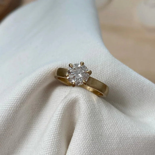 2.50ct Round Lab-Grown Diamond Engagement Ring IGI Certified Six Claw Setting Ring, Minimalist Bridal Wedding Jewelry, Classic Engagement Ring