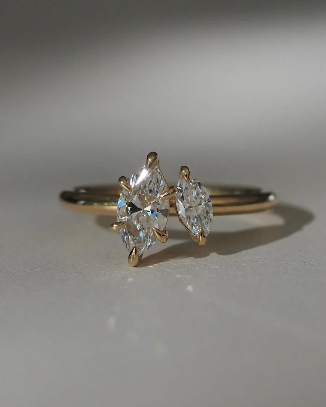 2.50tcw Duet Marquise Toi Et Moi Lab Grown Diamond Ring Engagement Wedding Ring IGI Certified Luxury Bridal Jewelry Anniversary Gift for Women