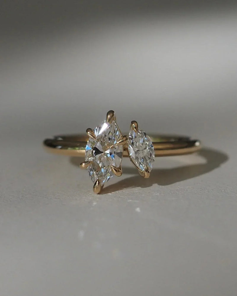 2.50tcw Duet Marquise Toi Et Moi Lab Grown Diamond Ring Luxurious Engagement Ring and Wedding ring, Anniversary Gift For Women