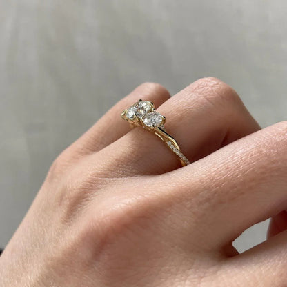 2.50TCW Round Lab Grown Diamond Engagement Ring | Three Stone Twisted Band Setting | IGI Certified 