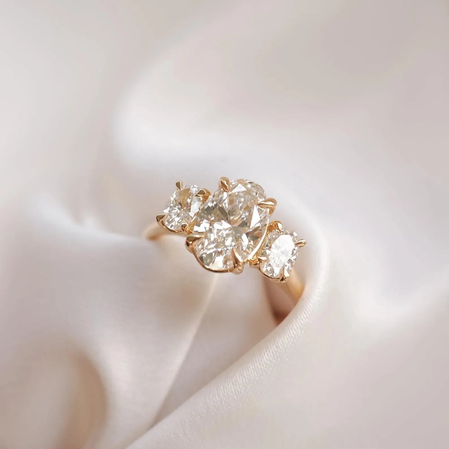 2.5ct Trio Oval Cut Lab Grown Diamond Ring Luxurious diamond Ring, Wedding Ring, Anniversary and Promise Ring For Her 
