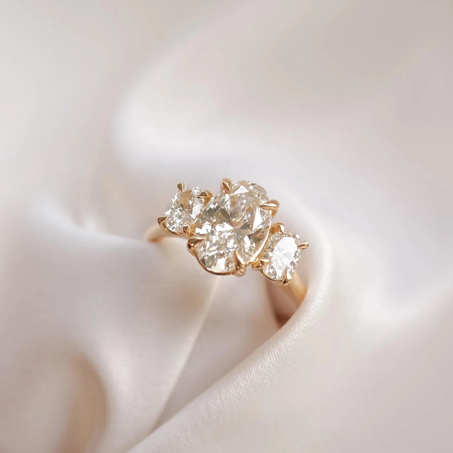 2.5ct Trio Oval Cut Lab Grown Diamond Ring Luxurious diamond Ring, Wedding Ring, Anniversary and Promise Ring For Her 