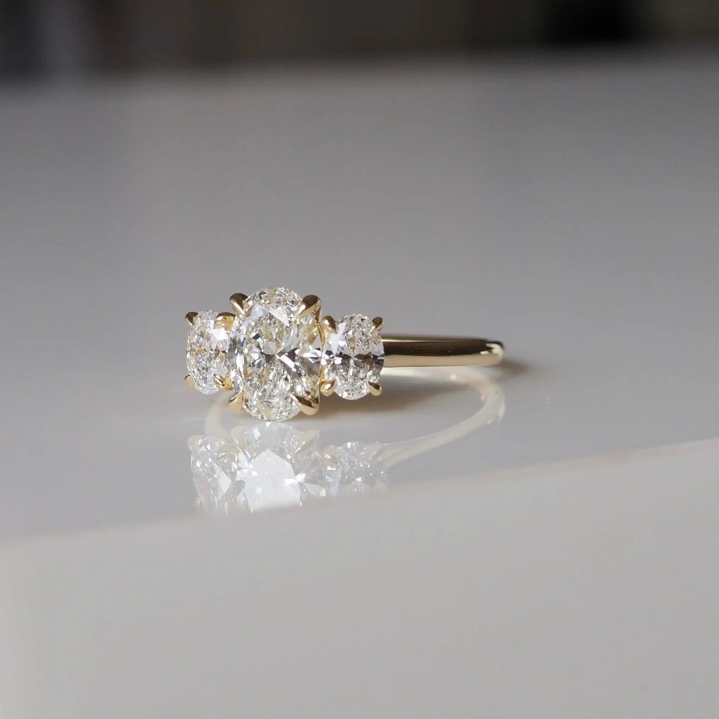2.5ct Trio Oval Cut Lab Grown Diamond Ring Luxurious diamond Ring, Wedding Ring, Anniversary and Promise Ring For Her 