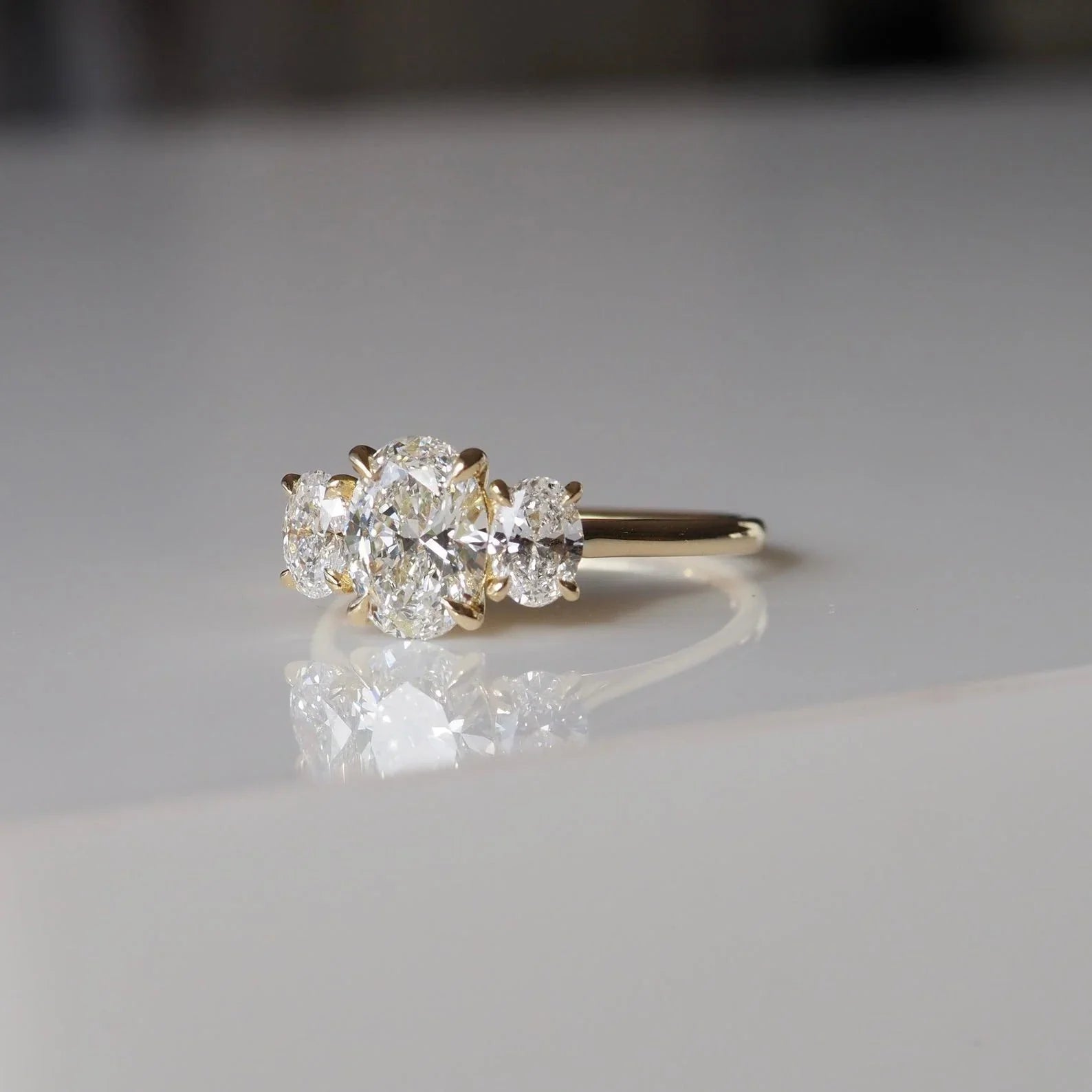 2.5ct Trio Oval Cut Lab Grown Diamond Ring Luxurious diamond Ring, Wedding Ring, Anniversary and Promise Ring For Her 