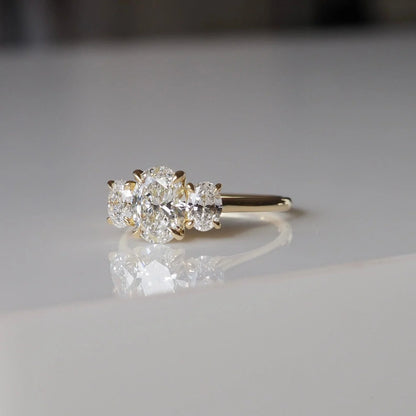 2.5ct Trio Oval Cut Lab Grown Diamond Ring Luxurious diamond Ring, Wedding Ring, Anniversary and Promise Ring For Her 
