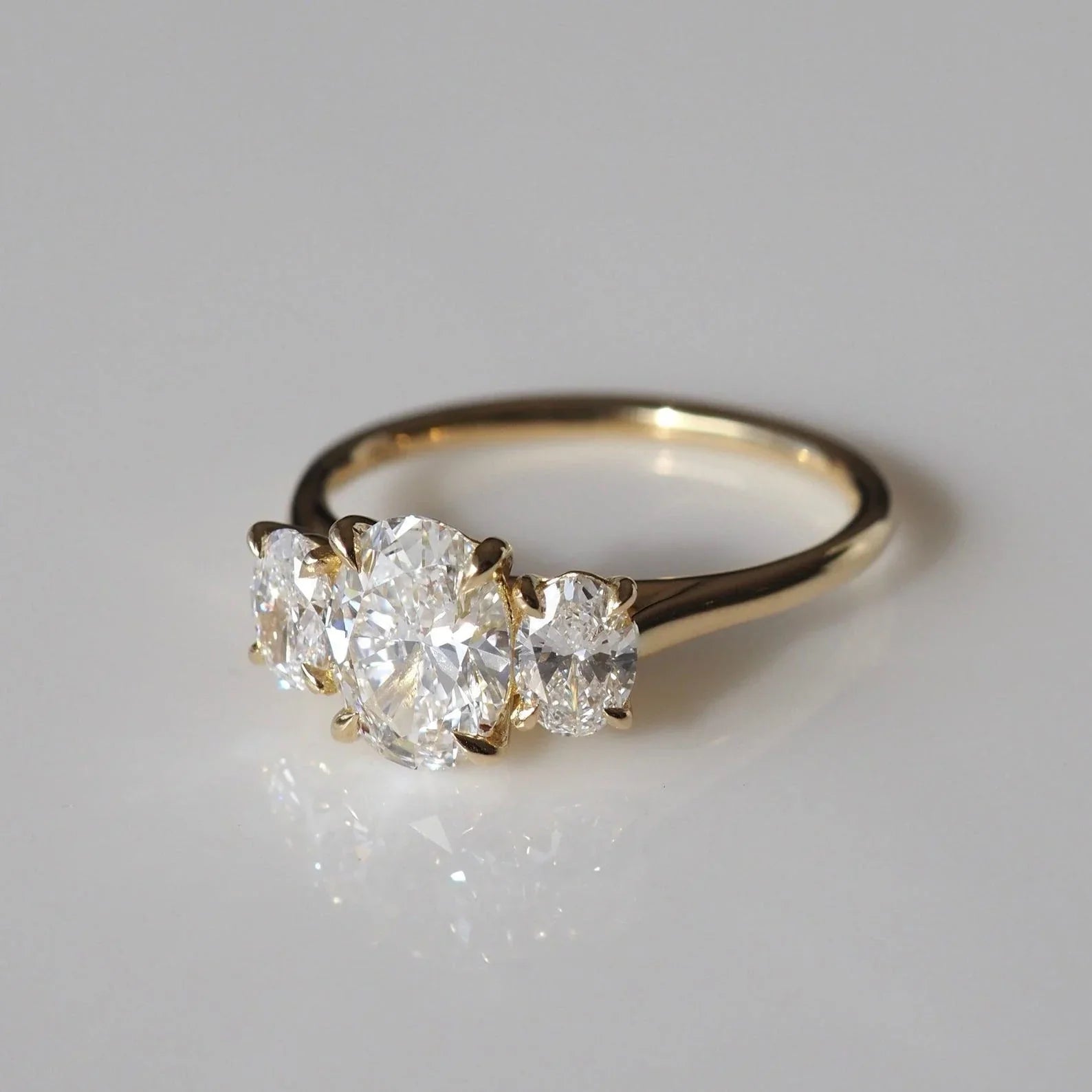 2.5ct Trio Oval Cut Lab Grown Diamond Ring Luxurious diamond Ring, Wedding Ring, Anniversary and Promise Ring For Her 