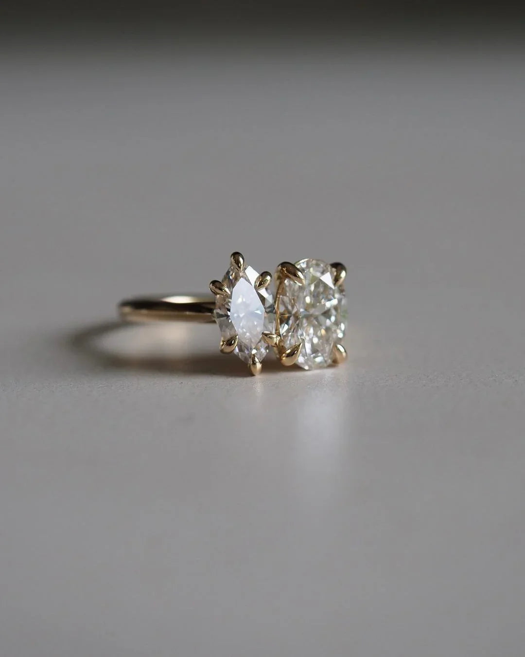 2.5tcw Marquise Oval Toi Et Moi Lab Grown Diamond Ring IGI Certified Duet Engagement Wedding Ring Bridal Jewelry Luxury Gift for Her Women