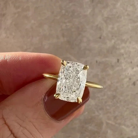 2.60CT Cushion Lab Grown Diamond Engagement Ring IGI Certified Hidden Halo Ring, Cushion Cut Bridal Wedding Ring Luxury Jewelry Gift for Her