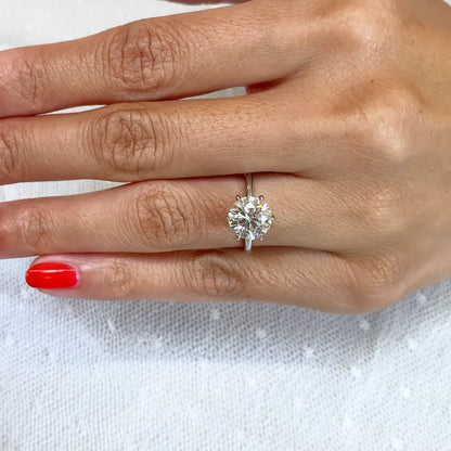 2.60 TCW round lab grown diamond engagement ring IGI certified solitaire setting bridal ring luxury sustainable diamond fine jewelry wedding ring
