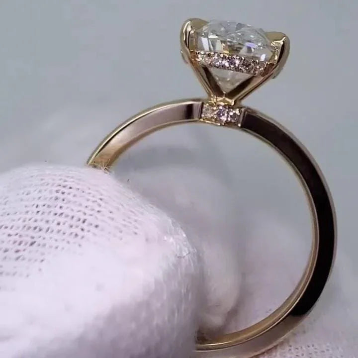 2.70 TCW IGI certified lab grown diamond engagement ring triple pavé halo bridal ring luxury jewelry sustainable fine wedding ring