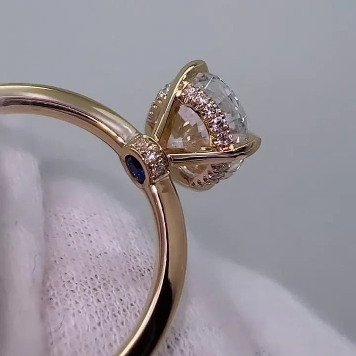 2.70 TCW Lab Grown Diamond Engagement Ring | Triple Pavé Halo Design | IGI Certified 
