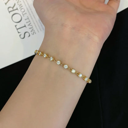 2.70tcw Lab Diamond Bezel Tennis Bracelet | Round Cut | DEF VVS–VS | IGI Certified 