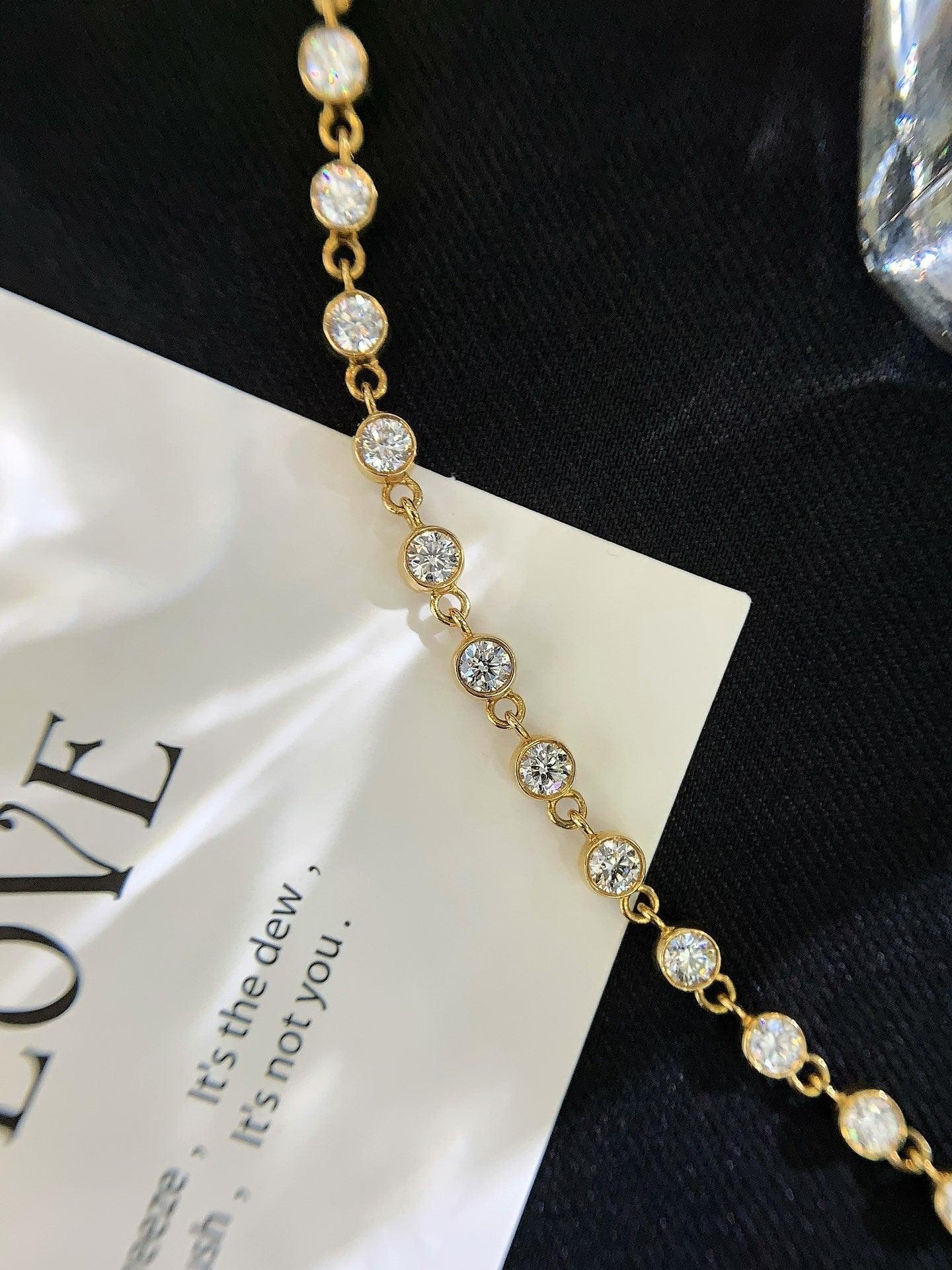 2.70tcw Lab Diamond Bezel Tennis Bracelet | Round Cut | DEF VVS–VS | IGI Certified 