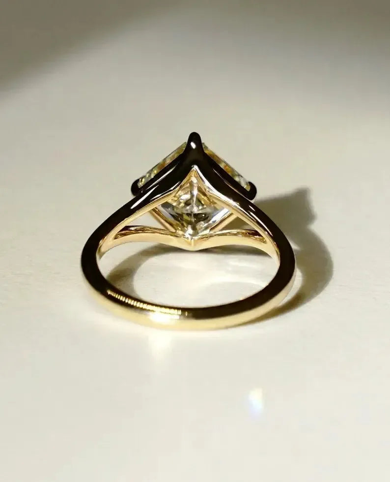 Classic solitaire Asscher lab grown diamond engagement ring, IGI certified diamond jewelry, elegant bridal ring, luxury anniversary gift