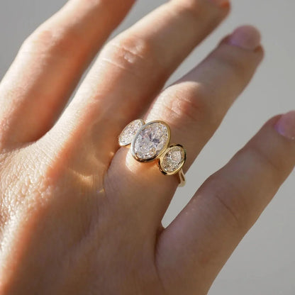 2ct Full Bezel Oval Cut Lab Diamond Ring Classic Engagement ring, Anniversary Gift and promise ring for Her 