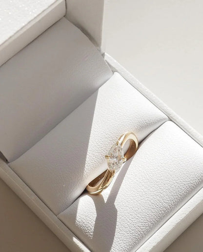 Pear shaped engagement ring, lab grown diamond solitaire, elegant bridal jewelry, anniversary gift, timeless promise ring for women