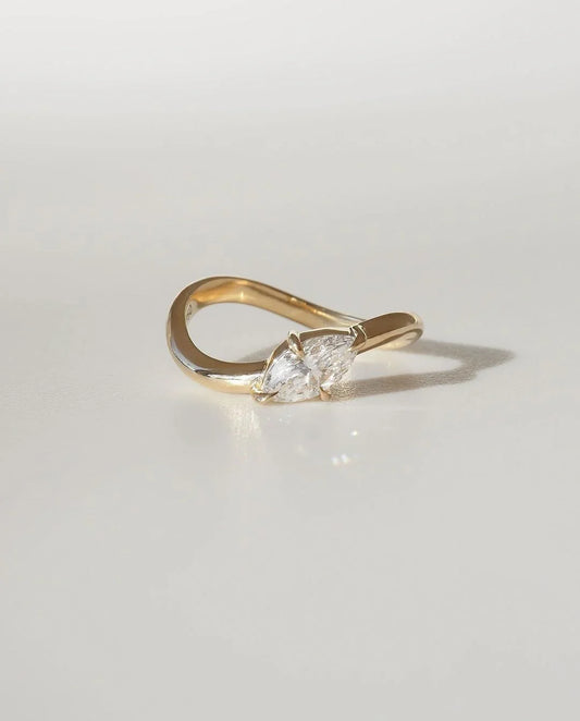Pear cut lab grown diamond engagement ring, classic solitaire bridal ring, anniversary gift for her, promise ring, elegant wedding jewelry