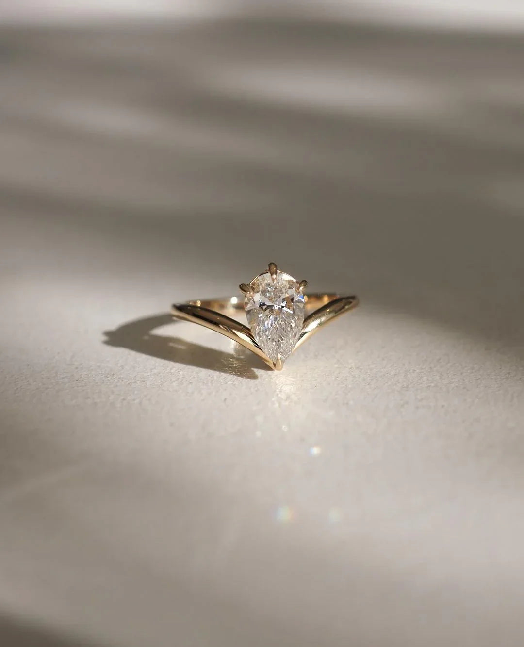 Pear cut lab grown diamond solitaire ring, luxury engagement ring, wedding jewelry for women, anniversary gift, promise ring for her