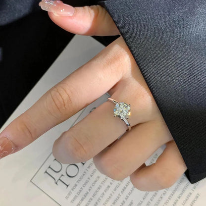 IGI certified round lab diamond ring, modern bypass engagement ring, luxury bridal jewelry, anniversary and promise ring for women