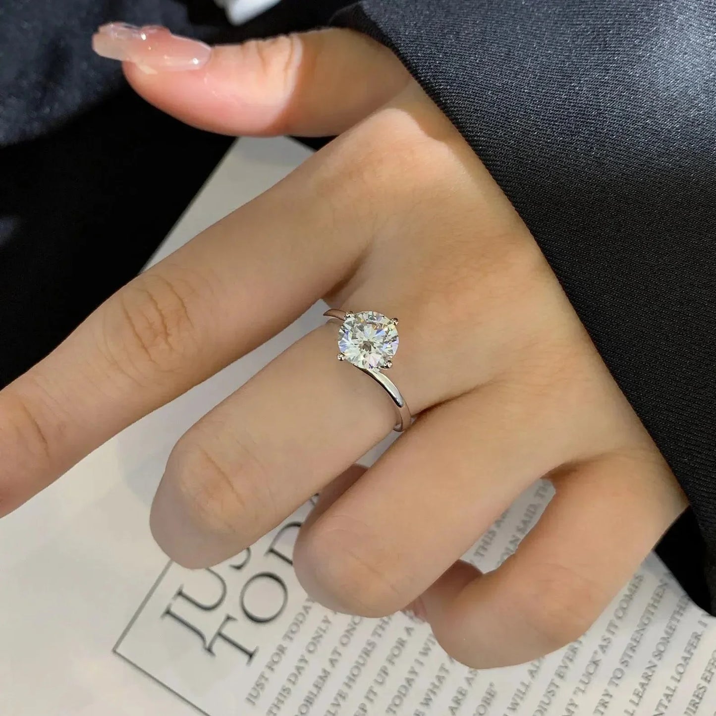 2ct Round Lab Grown Diamond Engagement Ring | Modern Bypass Setting | IGI Certified 