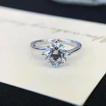 2ct Round Lab Grown Diamond Engagement Ring | Modern Bypass Setting | IGI Certified 