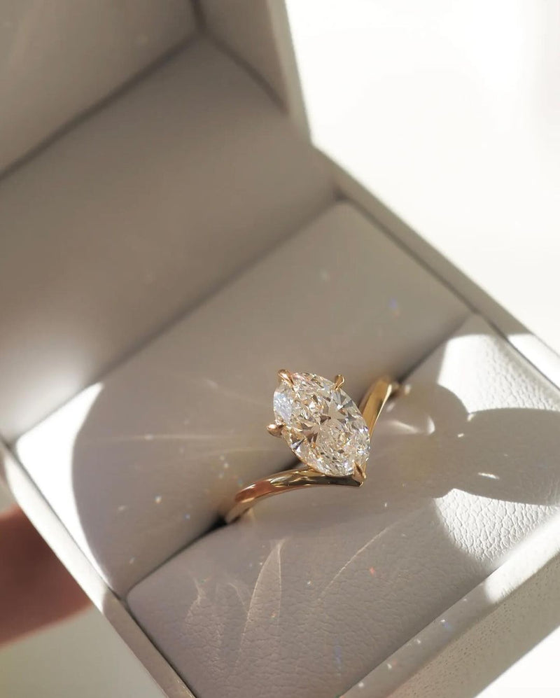 3.5ct Oval Solitaire Lab Grown Diamond Ring Classic Minimalist Engagement Ring, Wedding Ring, Marriage Gift for Her/Women