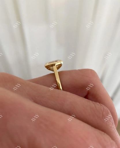 3.0 TCW Pear and Emerald Lab Grown Diamond Engagement Ring | Toi Et Moi Ring | IGI Certified 