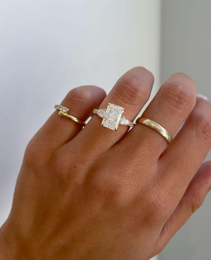3.00 CTW Radiant Lab Grown Diamond Engagement Ring | Three Stone Ring | IGI Certified 