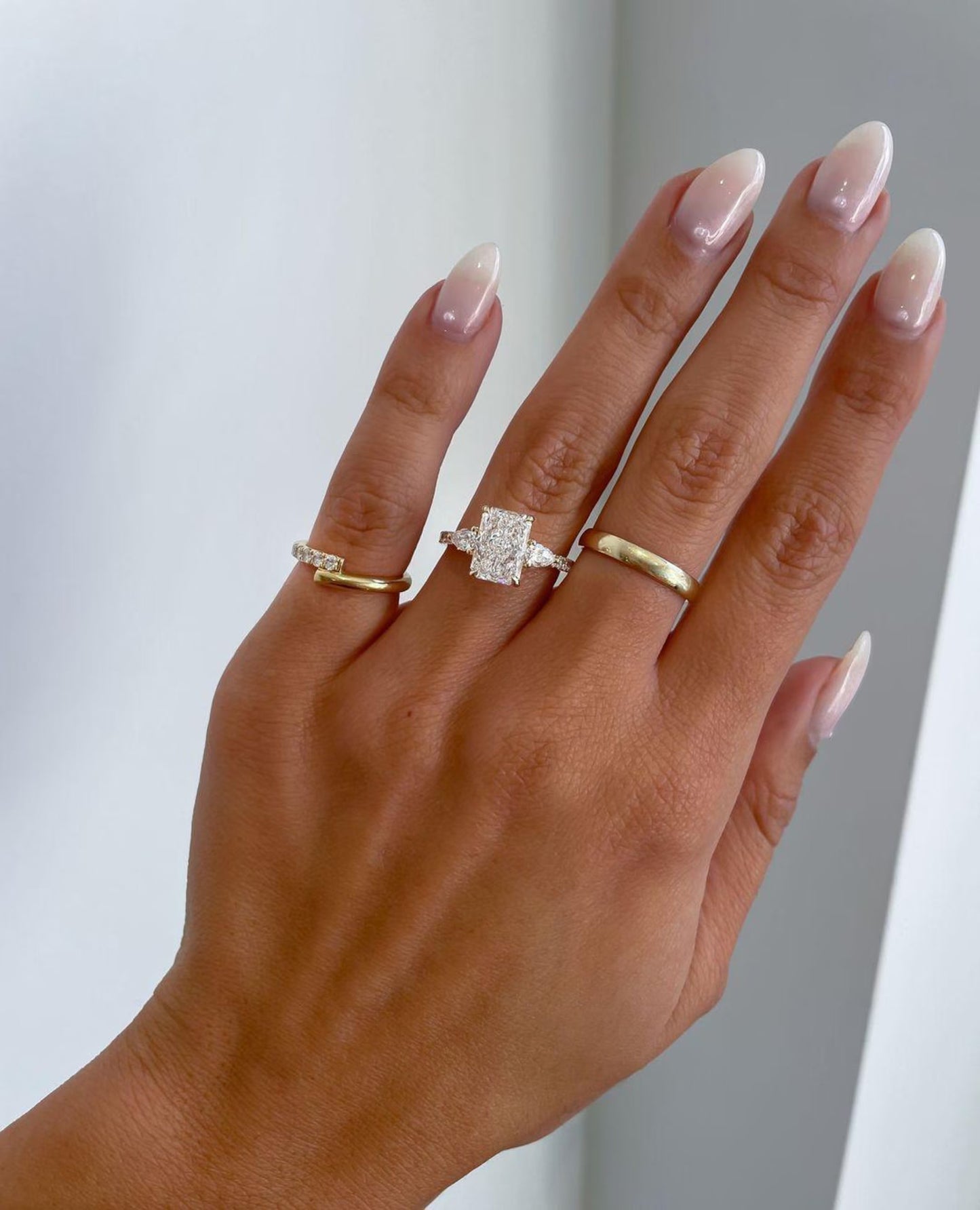 3.00 CTW Radiant Lab Grown Diamond Engagement Ring | Three Stone Ring | IGI Certified 