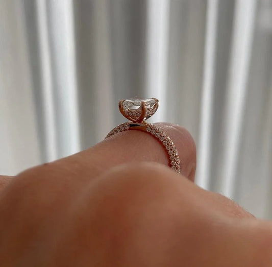 3.00 TCW IGI certified radiant lab grown diamond ring, hidden halo engagement ring, bridal jewelry, modern luxury wedding ring, promise ring