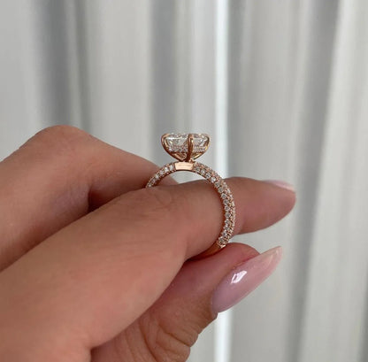 Luxury 3.00 TCW radiant lab grown diamond hidden halo ring, IGI certified engagement ring, bridal jewelry, anniversary wedding gift ring