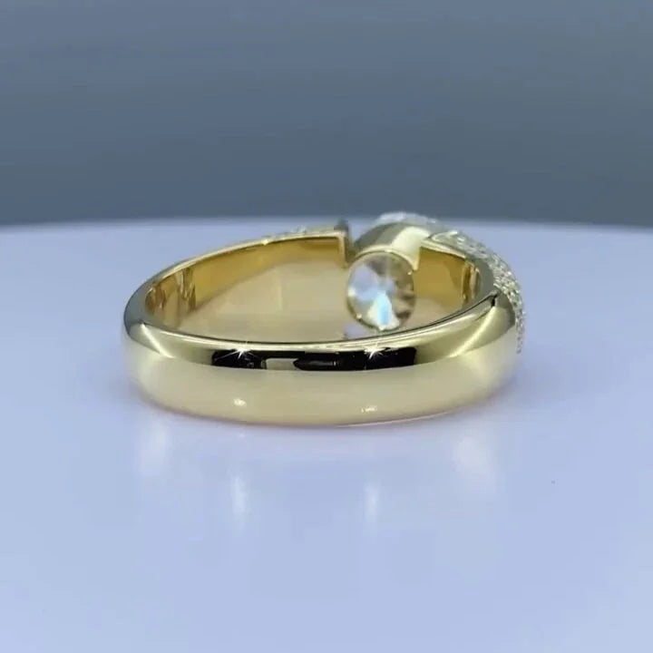 Men's 3.00 TCW Round Lab Grown Diamond Engagement Ring Tension Pave Setting IGI Certified 14K 18K Gold Luxury Men's Wedding Ring Bridal Gift