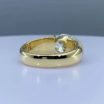 Men's 3.00 TCW Round Lab Grown Diamond Engagement Ring Tension Pave Setting IGI Certified 14K 18K Gold Luxury Men's Wedding Ring Bridal Gift