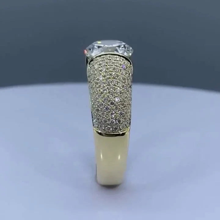 3.00TCW Men's Round Lab Grown Diamond Engagement Ring for Men | Tension Pave Setting | IGI Certified 