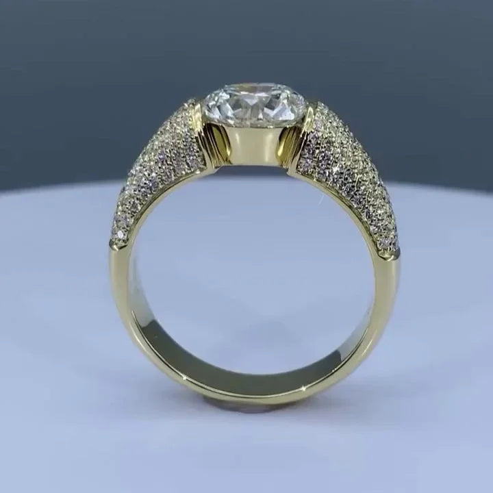 3.00TCW Men's Round Lab Grown Diamond Engagement Ring for Men | Tension Pave Setting | IGI Certified 