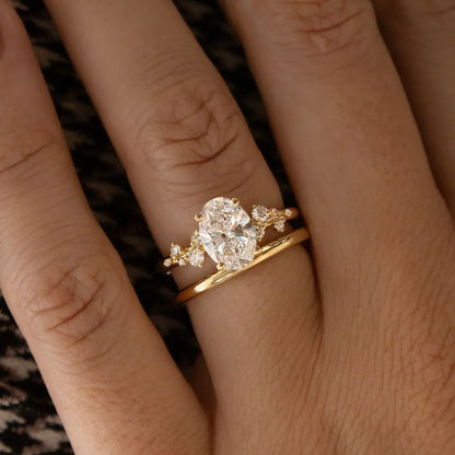 3.0ct oval cut lab grown diamond ring tiny stone drifting band engagement wedding ring promise ring gift for her women luxury bridal jewelry