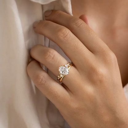 3.0ct oval cut lab grown diamond engagement ring tiny stone drifting band classic minimalist wedding ring promise gift for women bridal jewelry
