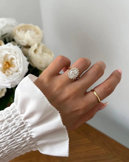 3.0ct oval cut lab grown diamond ring Diana setting engagement ring wedding ring anniversary gift promise ring for her women luxury bridal jewelry