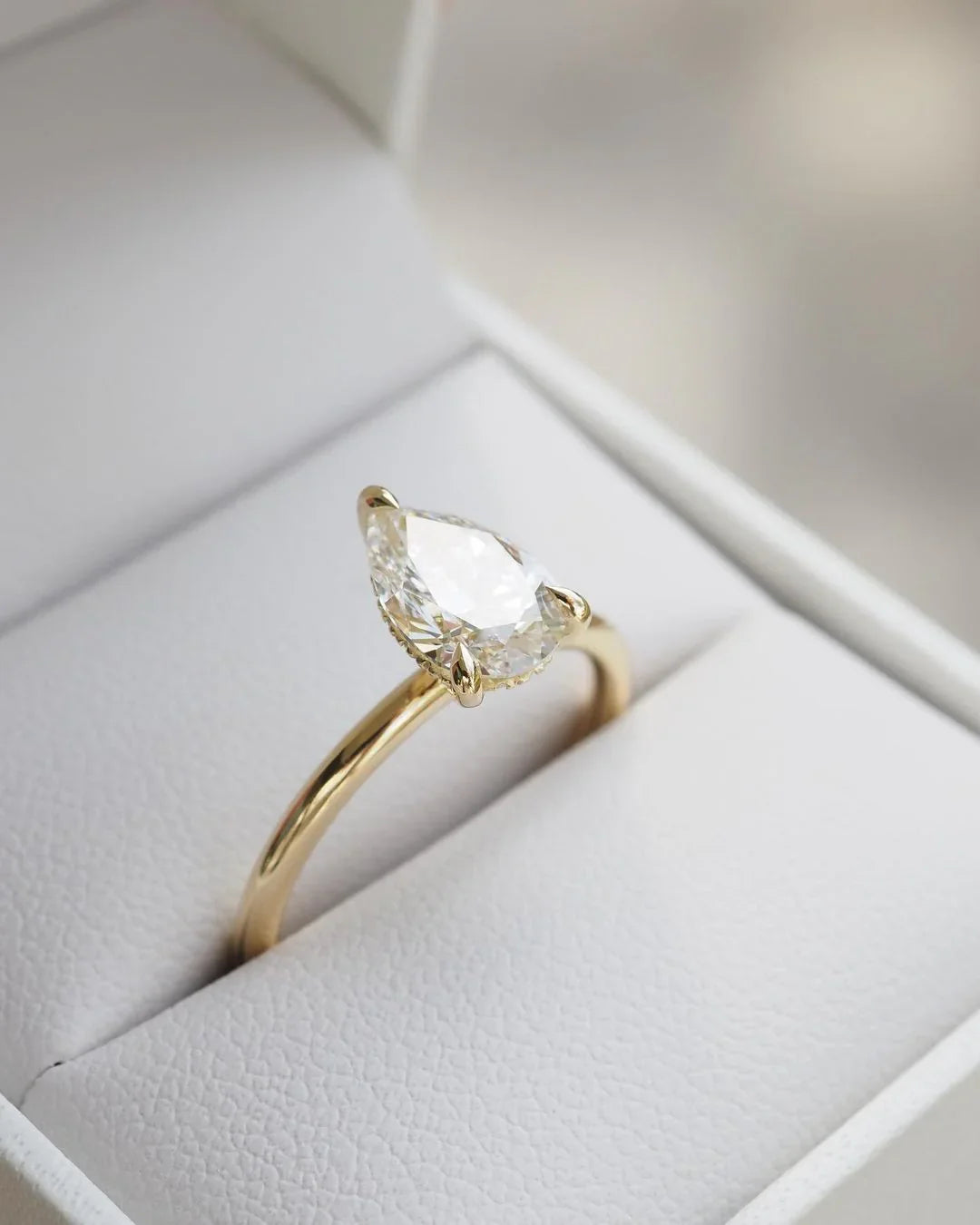 3.0ct Pear Cut Three Claw Solitaire Claw Lab Grown Diamond Ring Classic Minimalist Engagement Ring, Wedding Ring, Marriage Gift for Her/Women 