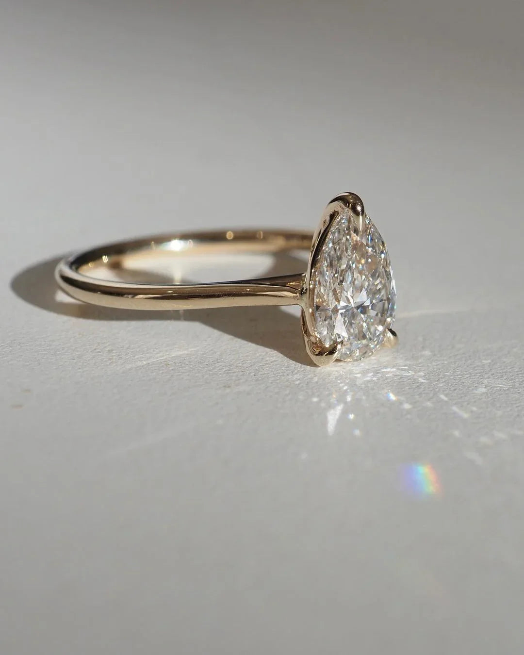 3.0ct Pear Three Claw Lab Grown Diamond Solitaire Ring Luxurious diamond Ring, Wedding Ring, Anniversary and Promise Ring For Her 