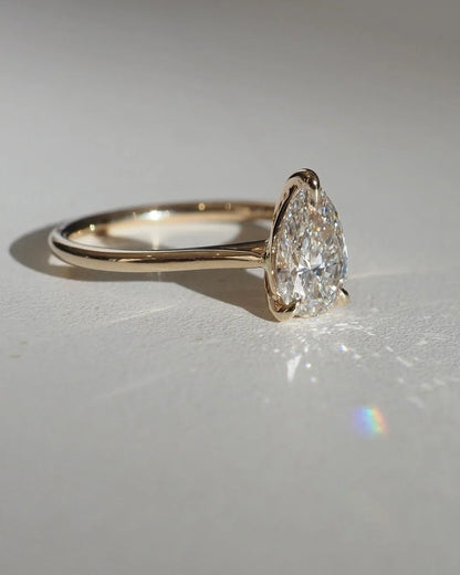 3.0ct Pear Three Claw Lab Grown Diamond Solitaire Ring Luxurious diamond Ring, Wedding Ring, Anniversary and Promise Ring For Her 