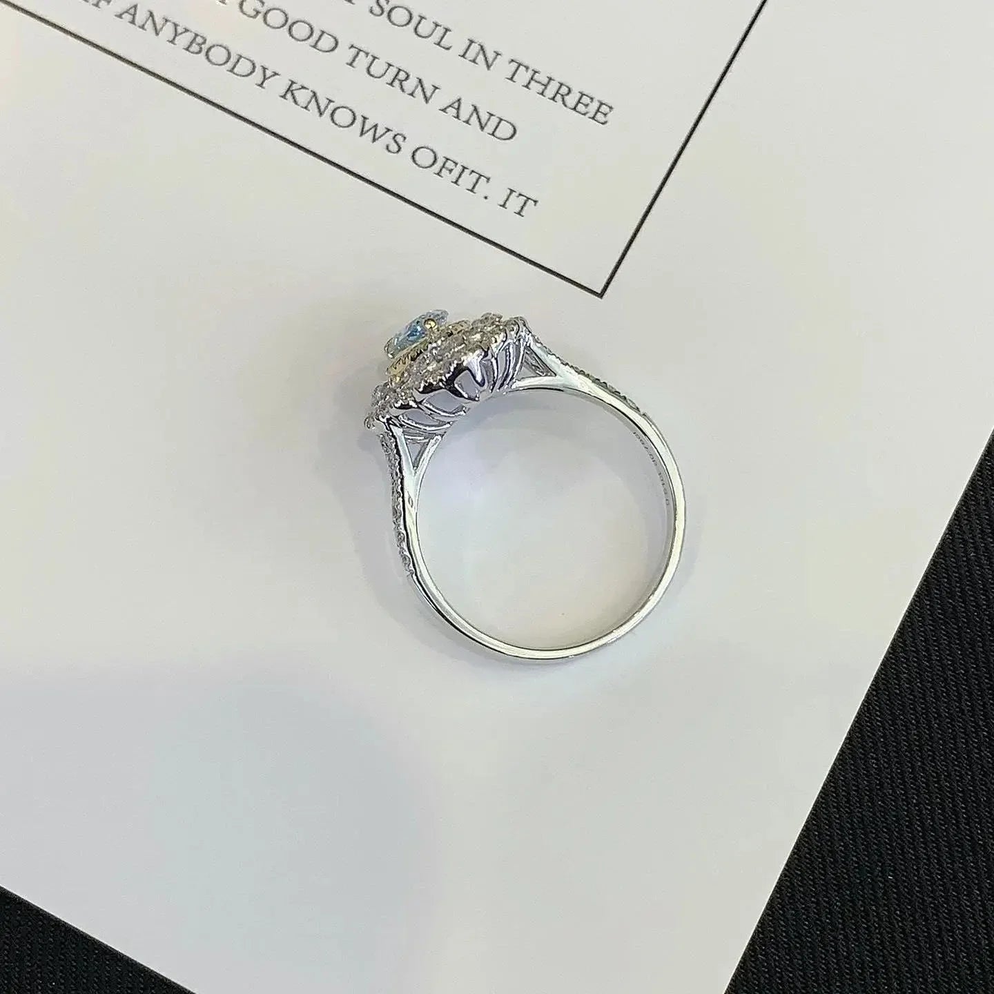 3.20 TCW Fancy Pear Lab Grown Diamond Engagement Ring | Cathedral Triple Halo Ring | IGI Certified 