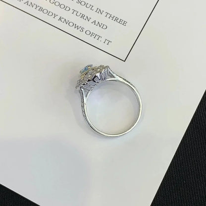 3.20 TCW Fancy Pear Lab Grown Diamond Engagement Ring | Cathedral Triple Halo Ring | IGI Certified 