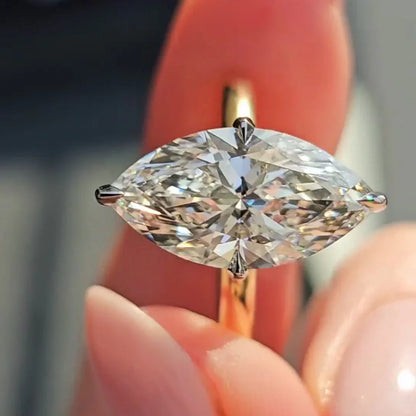 3.20 TCW Marquise Lab Grown Diamond Engagement Ring | Hidden Halo Design | IGI Certified 