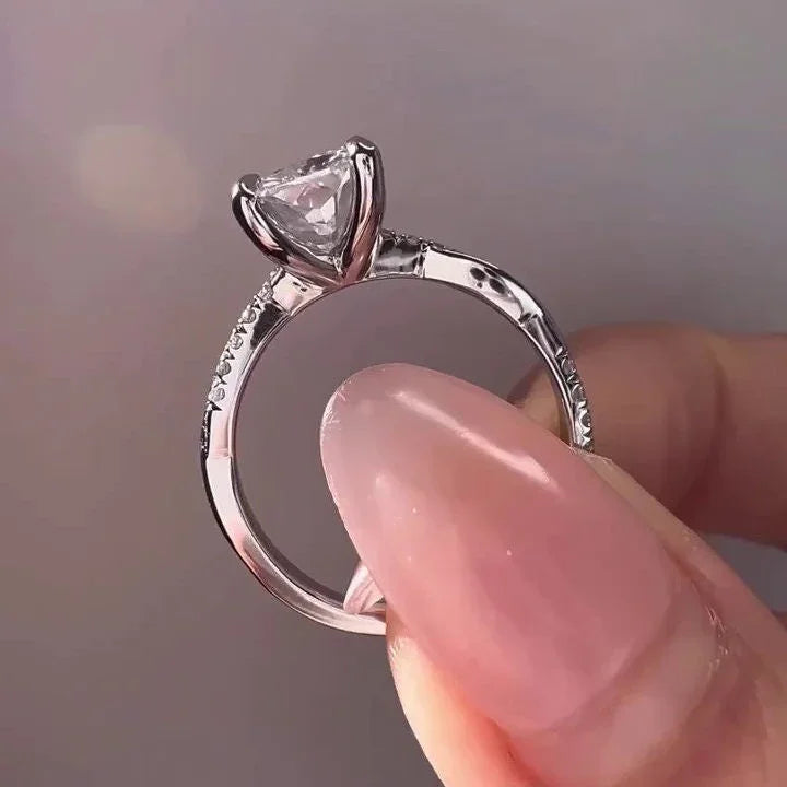 3.30 TCW Cushion Lab Grown Diamond Engagement Ring | Twisted Band Design | IGI Certified 